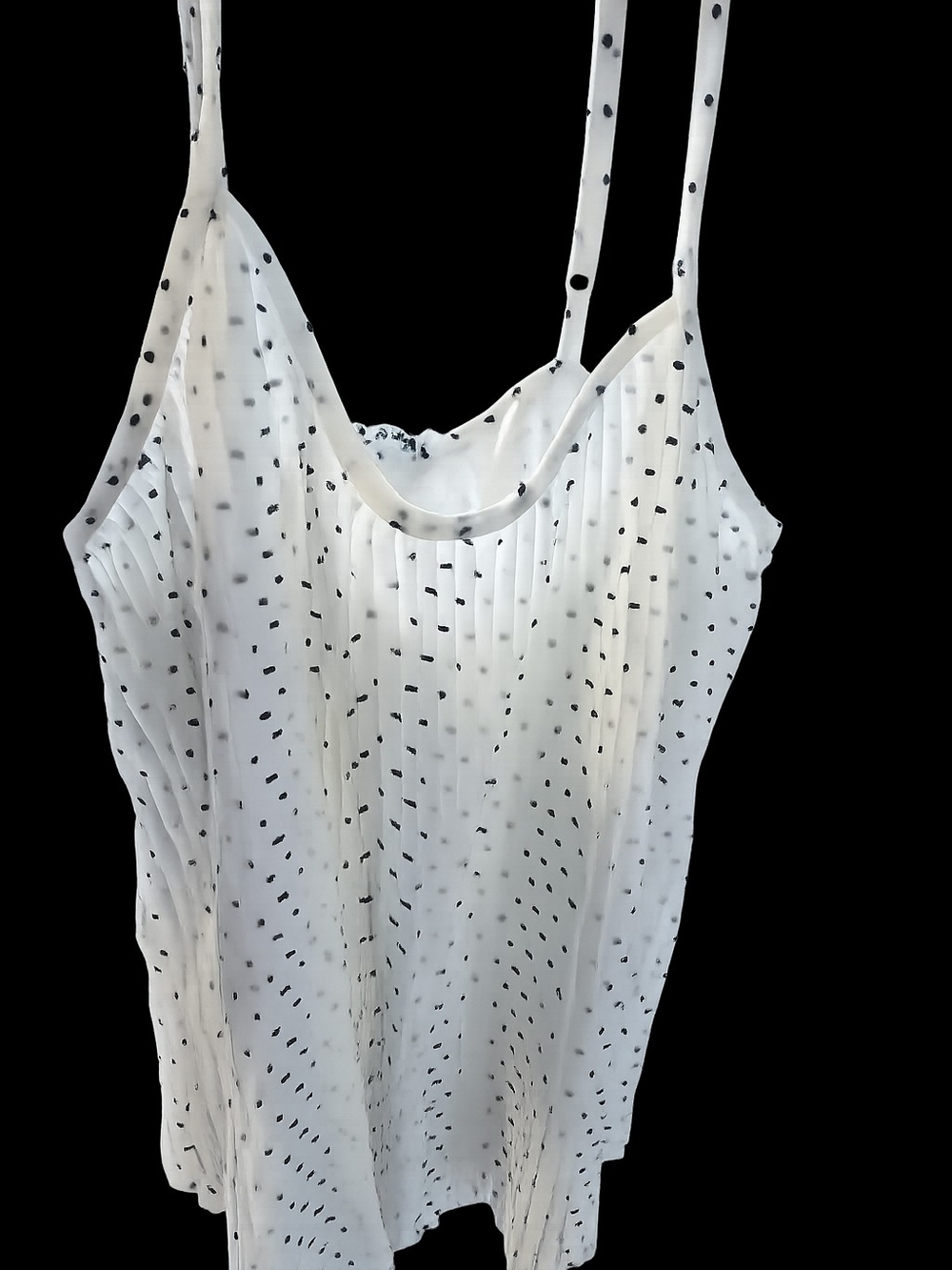 Walter Baker White Cami with Black Dot Stripe Pattern
